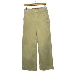 SPANX Wide Leg Cropped Pants Khaki Beige Women's M comfort 90s casual normcore